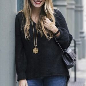 Free People Fuzzy Alpaca All Mine Sweater Size Small Black Cozy Casual Comfy